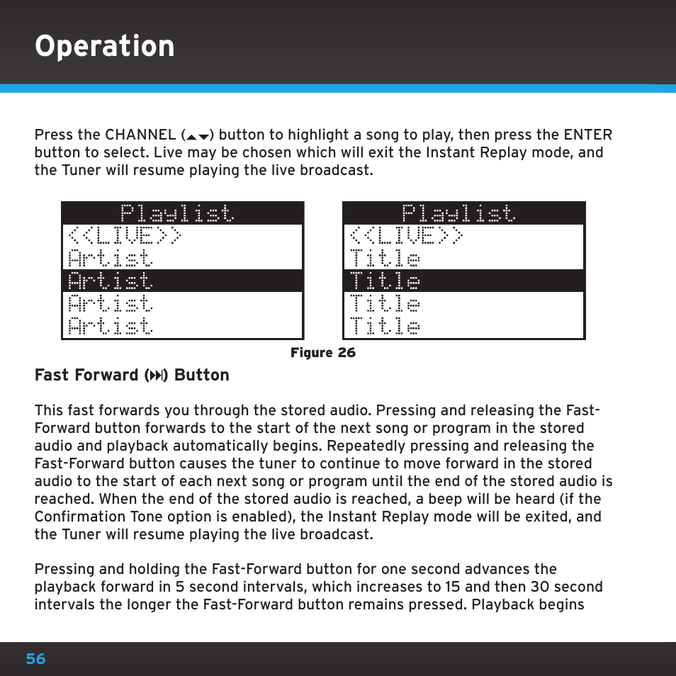 Operation | Sirius Satellite Radio SRH2000 User Manual | Page 56 / 98