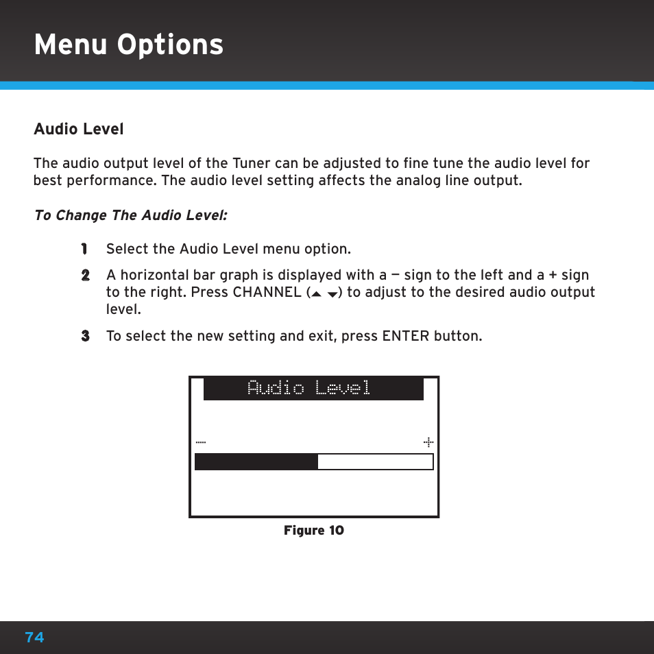 Menu options | Sirius Satellite Radio SRH2000 User Manual | Page 74 / 98