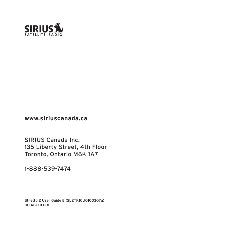 Sirius Satellite Radio SIRIUS STILETTO 2 Model SLV2 User Manual | Page 144 / 144