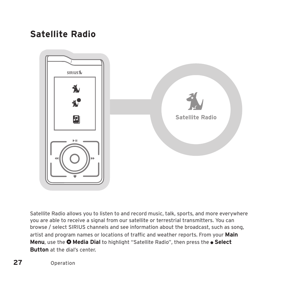 Satellite radio | Sirius Satellite Radio SIRIUS STILETTO 2 Model SLV2 User Manual | Page 30 / 144