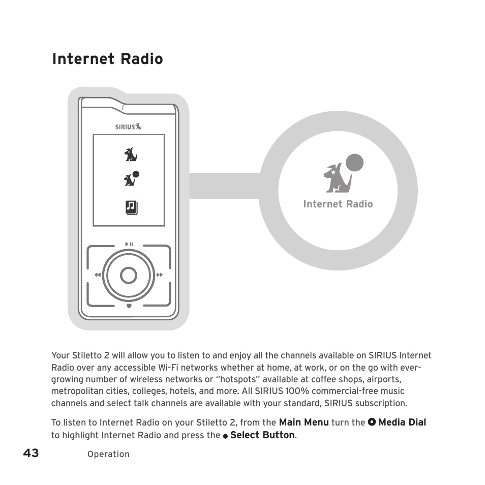 Internet radio | Sirius Satellite Radio SIRIUS STILETTO 2 Model SLV2 User Manual | Page 46 / 144