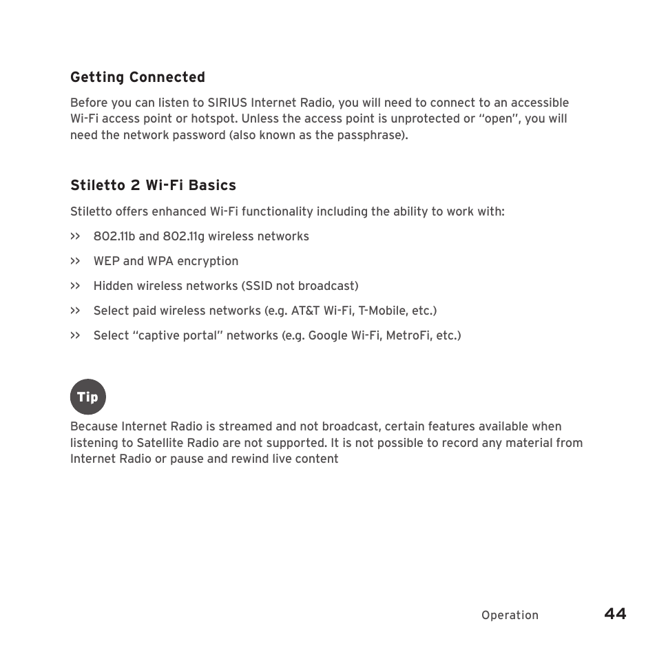 Sirius Satellite Radio SIRIUS STILETTO 2 Model SLV2 User Manual | Page 47 / 144