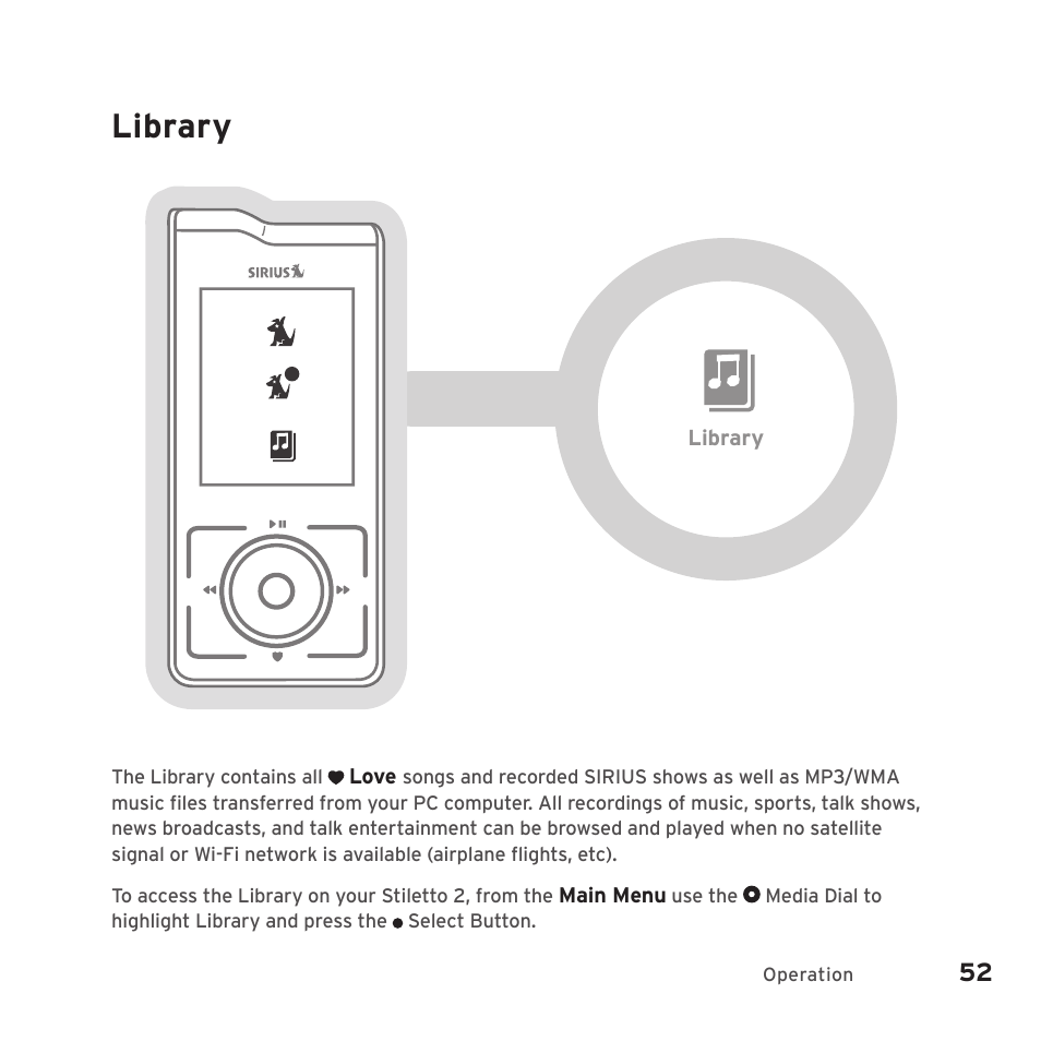 Library | Sirius Satellite Radio SIRIUS STILETTO 2 Model SLV2 User Manual | Page 55 / 144