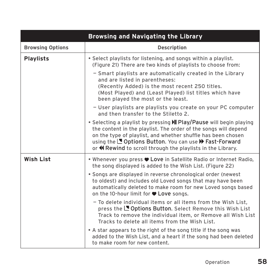 Sirius Satellite Radio SIRIUS STILETTO 2 Model SLV2 User Manual | Page 61 / 144