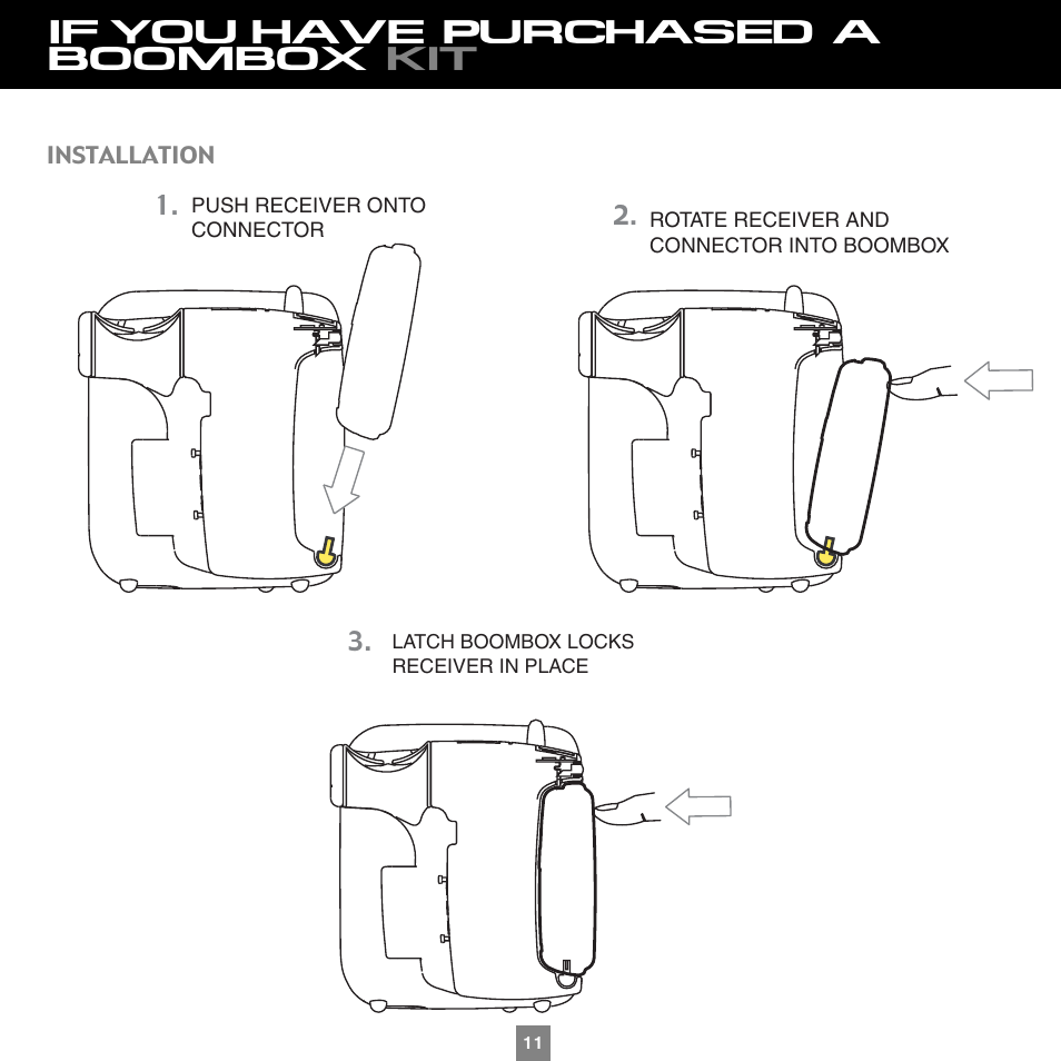 If you have purchased a boombox kit | Sirius Satellite Radio XTR1 User Manual | Page 15 / 44