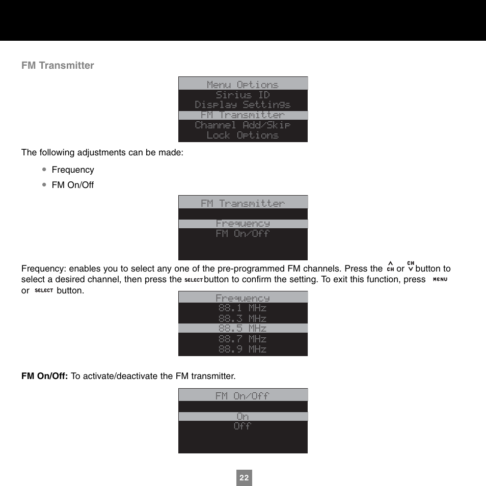 Sirius Satellite Radio XTR1 User Manual | Page 26 / 44