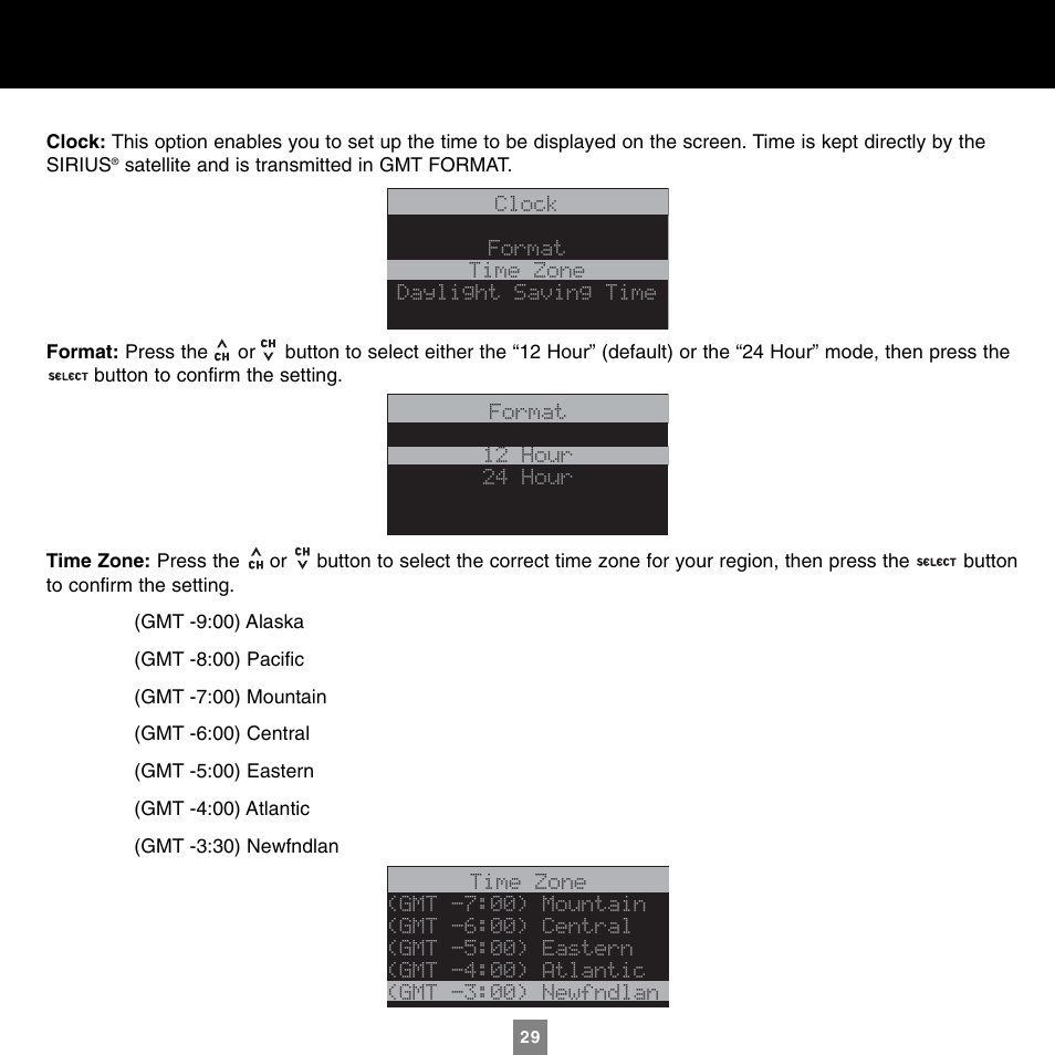 Sirius Satellite Radio XTR1 User Manual | Page 33 / 44