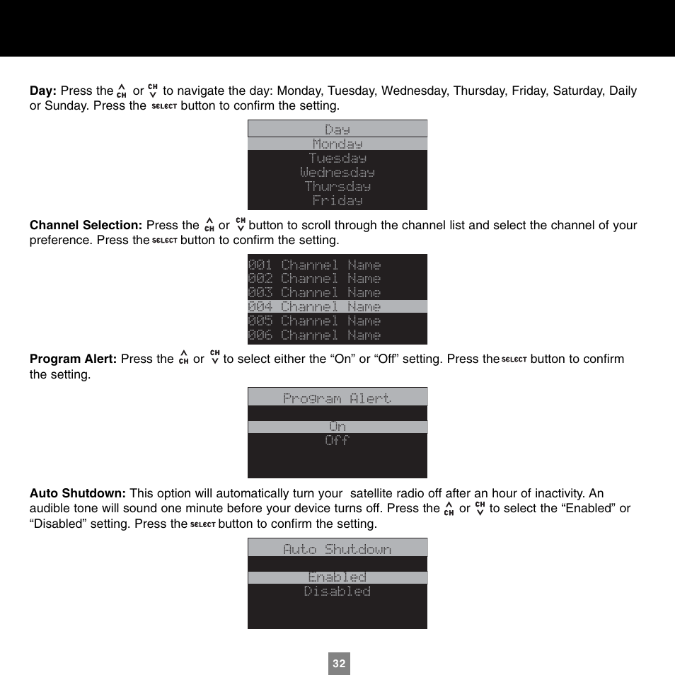 Sirius Satellite Radio XTR1 User Manual | Page 36 / 44