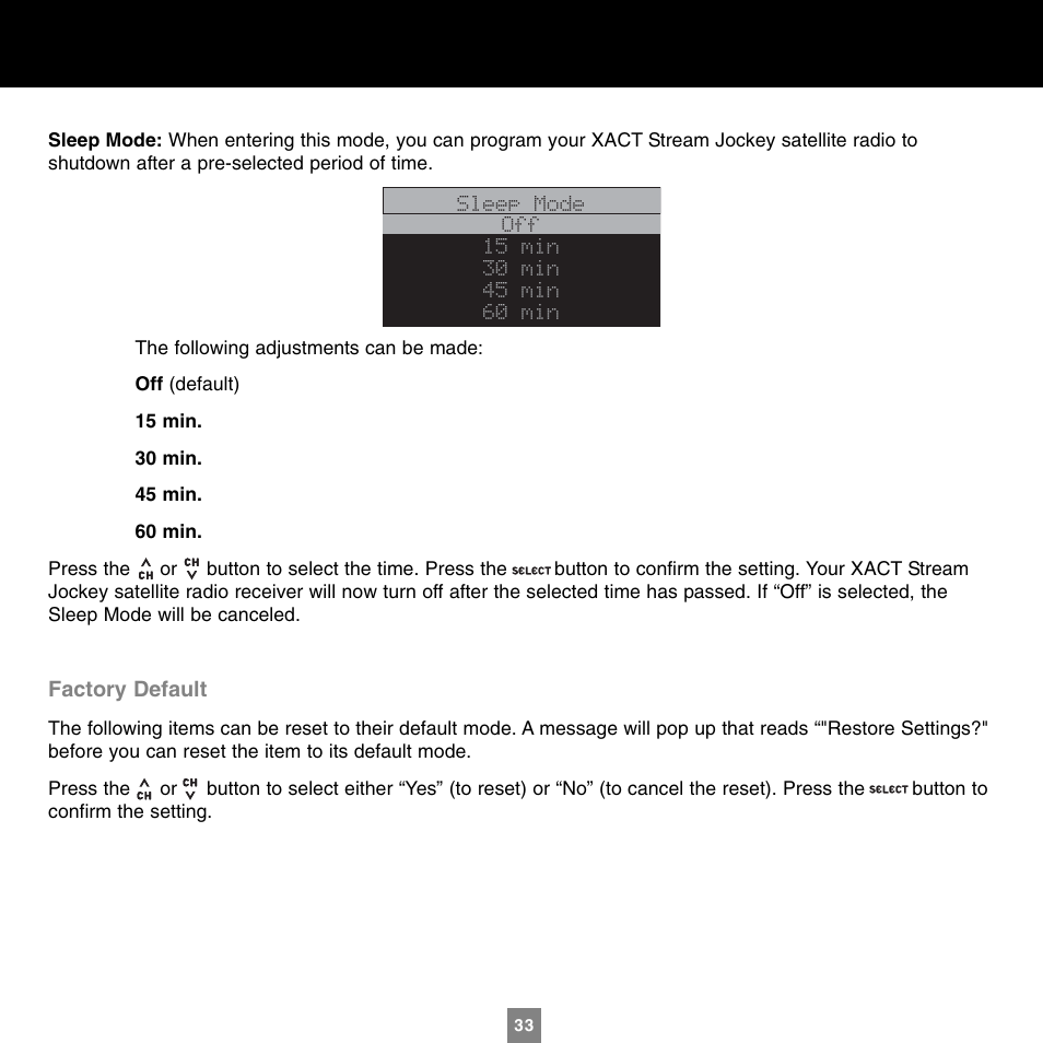 Sirius Satellite Radio XTR1 User Manual | Page 37 / 44