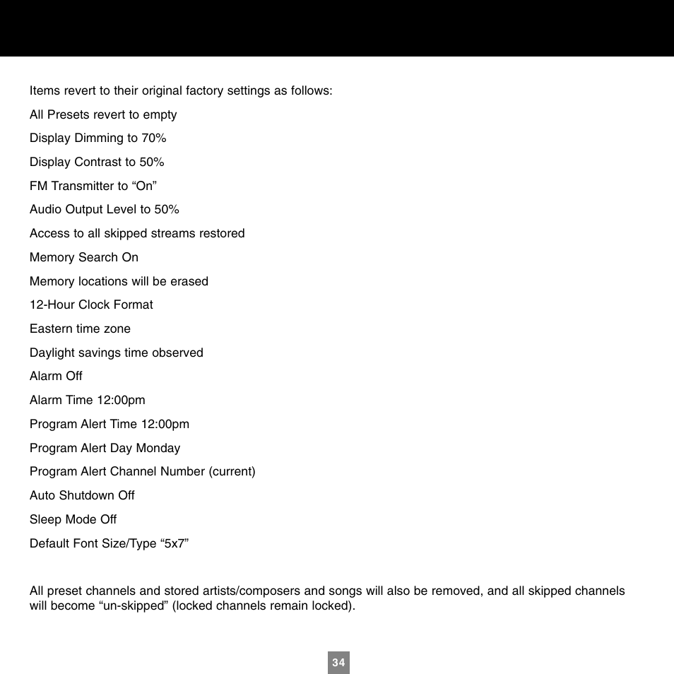 Sirius Satellite Radio XTR1 User Manual | Page 38 / 44