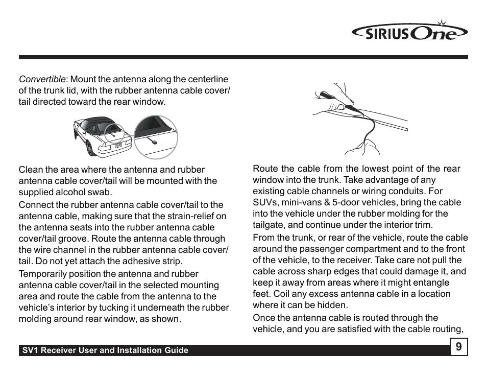 Sirius Satellite Radio SV1 User Manual | Page 9 / 32