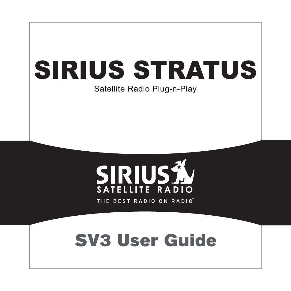 Sirius Satellite Radio SV3 User Manual | 48 pages