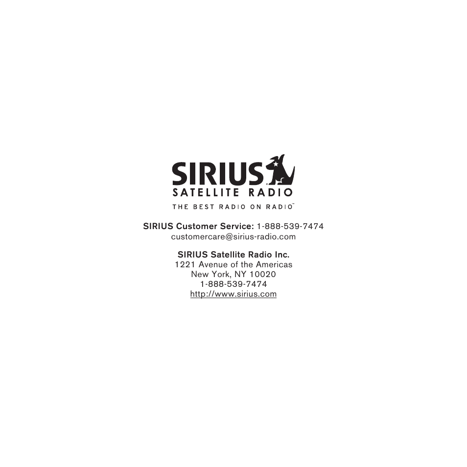 Sirius Satellite Radio SV3 User Manual | Page 47 / 48