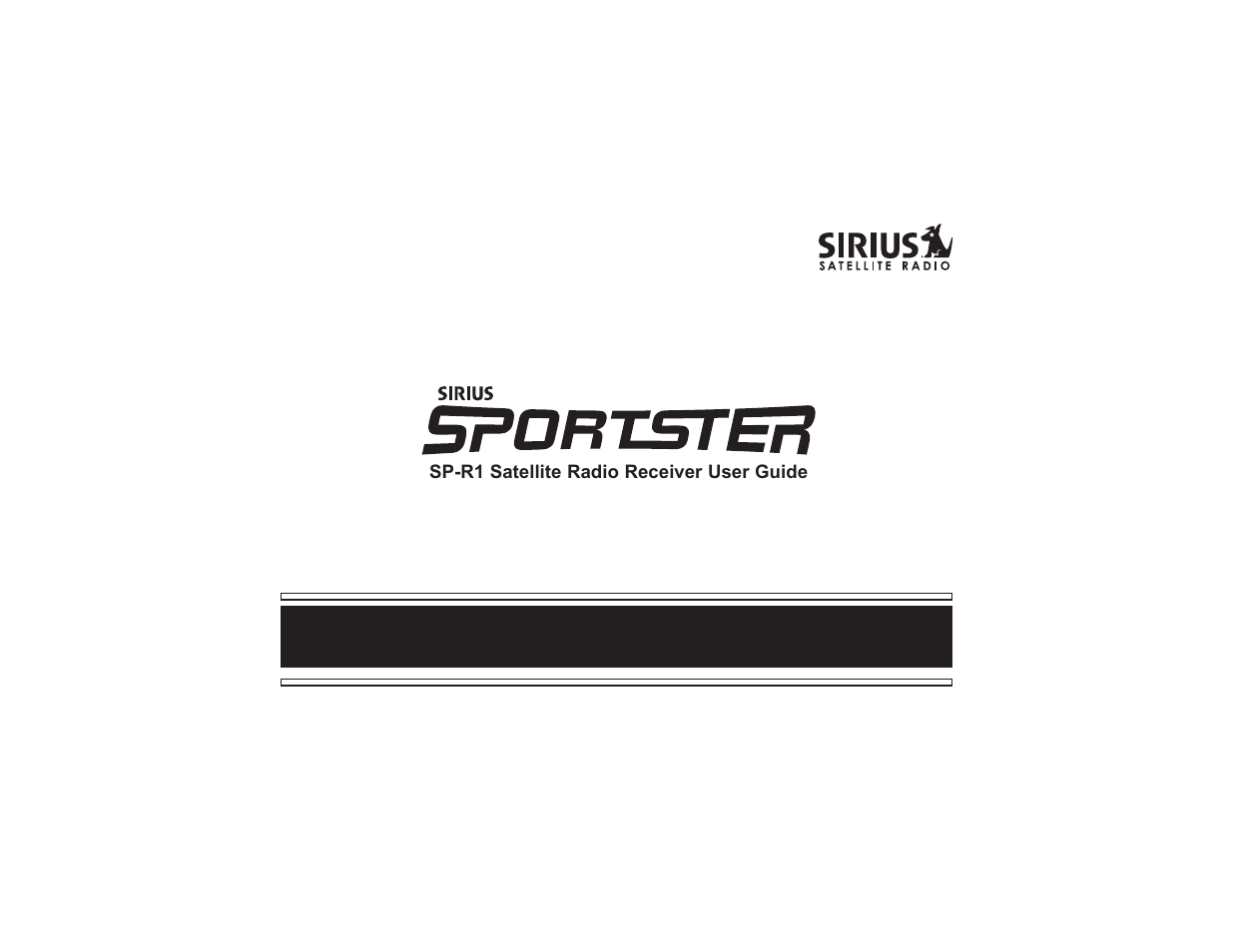 Sirius Satellite Radio SP-R1 User Manual | 38 pages