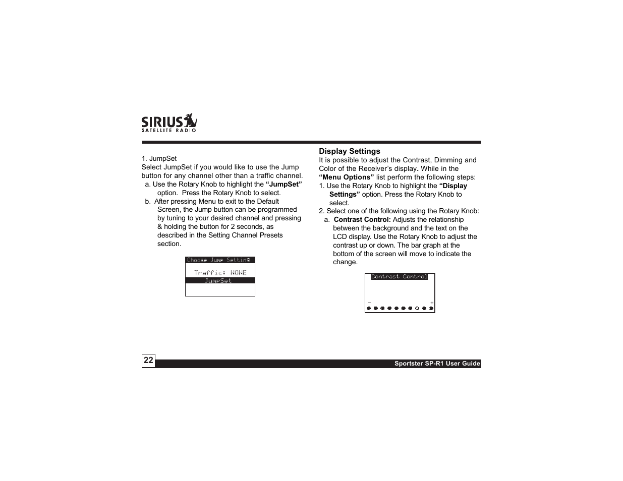 Sirius Satellite Radio SP-R1 User Manual | Page 22 / 38