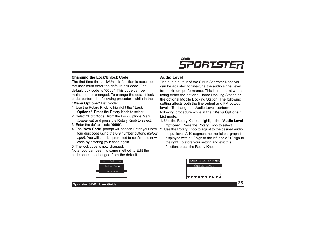 Sirius Satellite Radio SP-R1 User Manual | Page 25 / 38