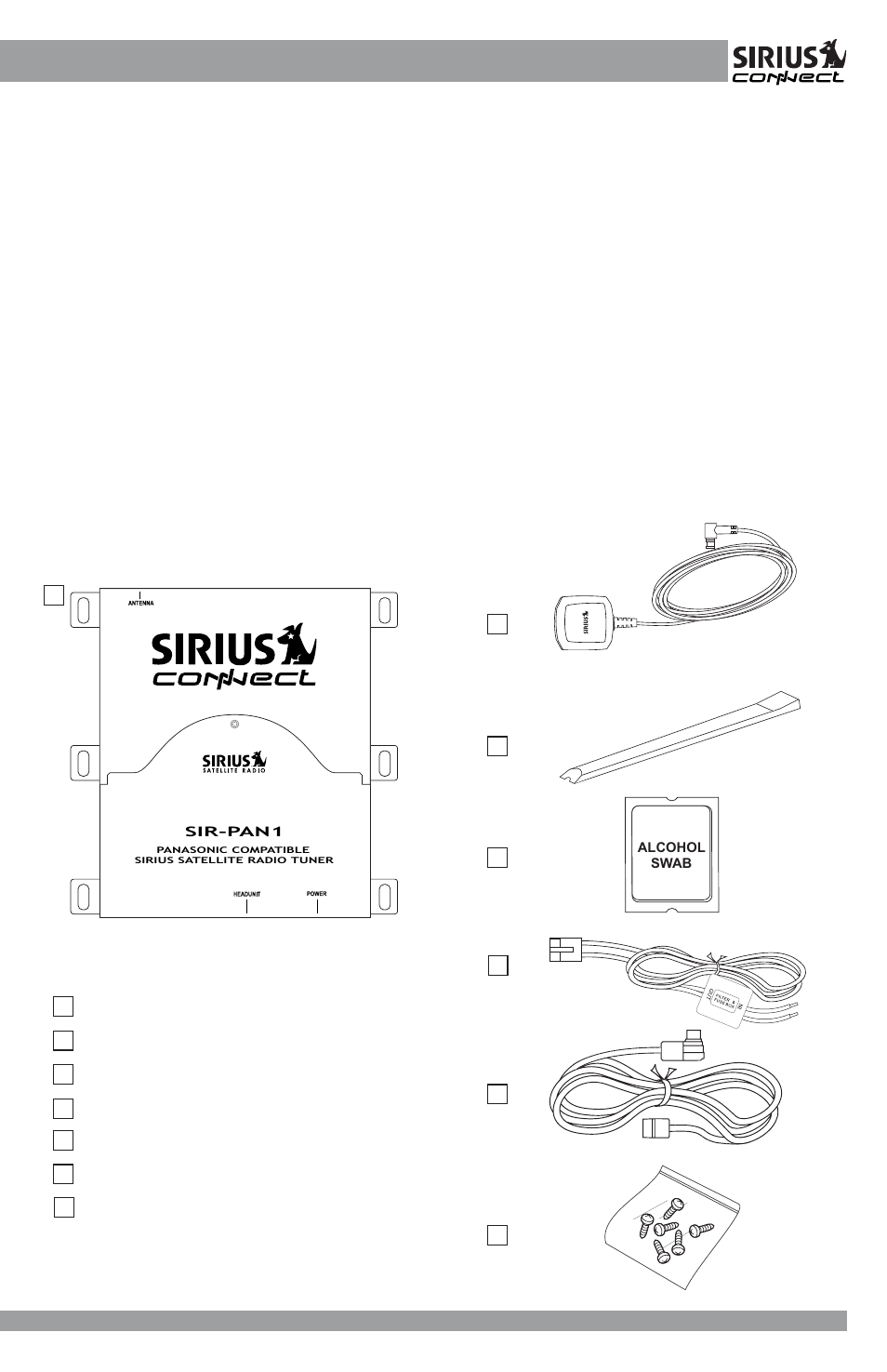 Sirius Satellite Radio SIR-PAN1 User Manual | Page 3 / 14