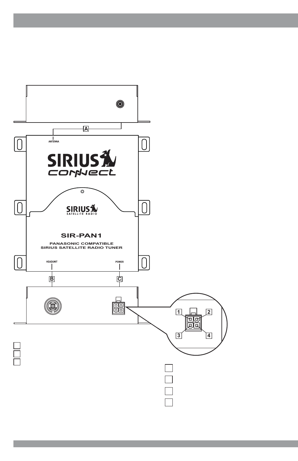 Wiring and cable connections | Sirius Satellite Radio SIR-PAN1 User Manual | Page 8 / 14