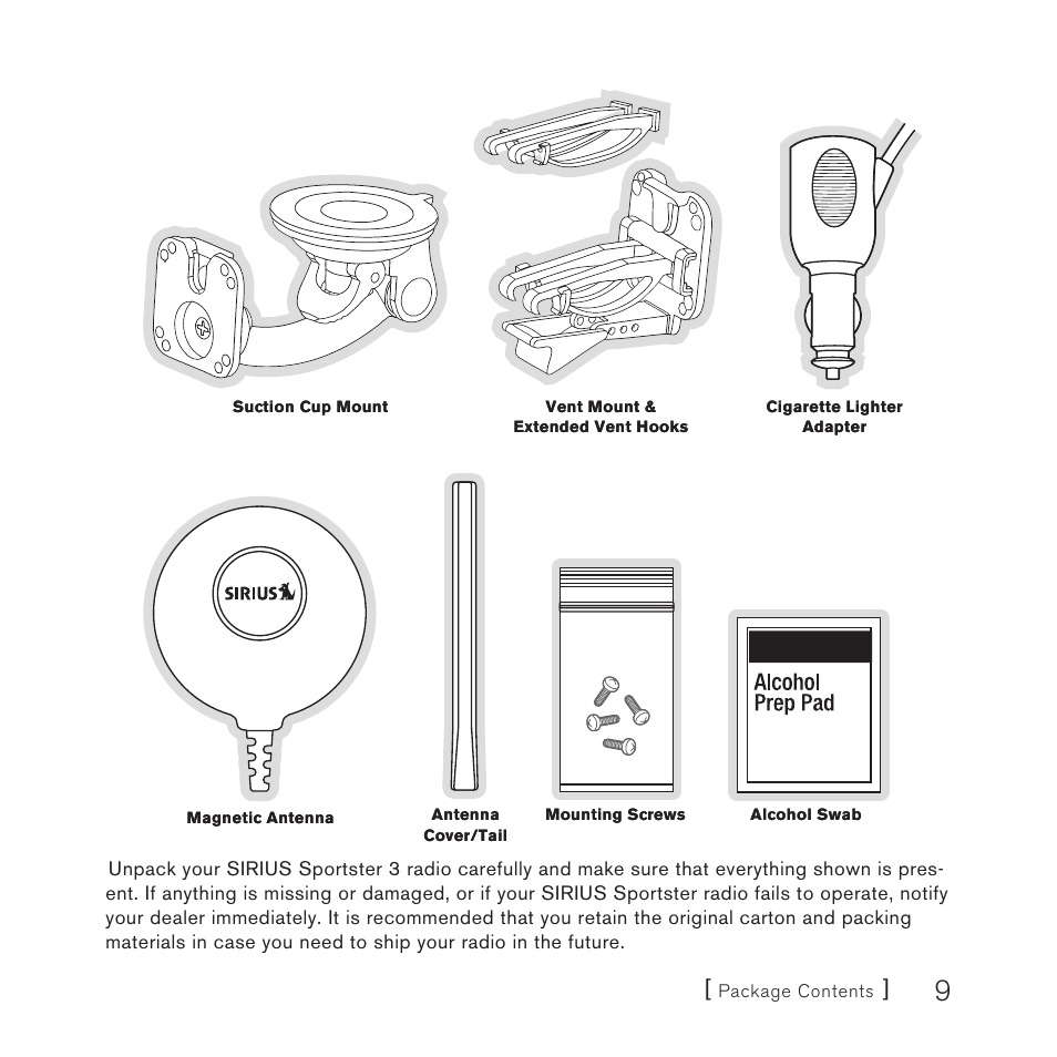 Sirius Satellite Radio SP3 User Manual | Page 11 / 58