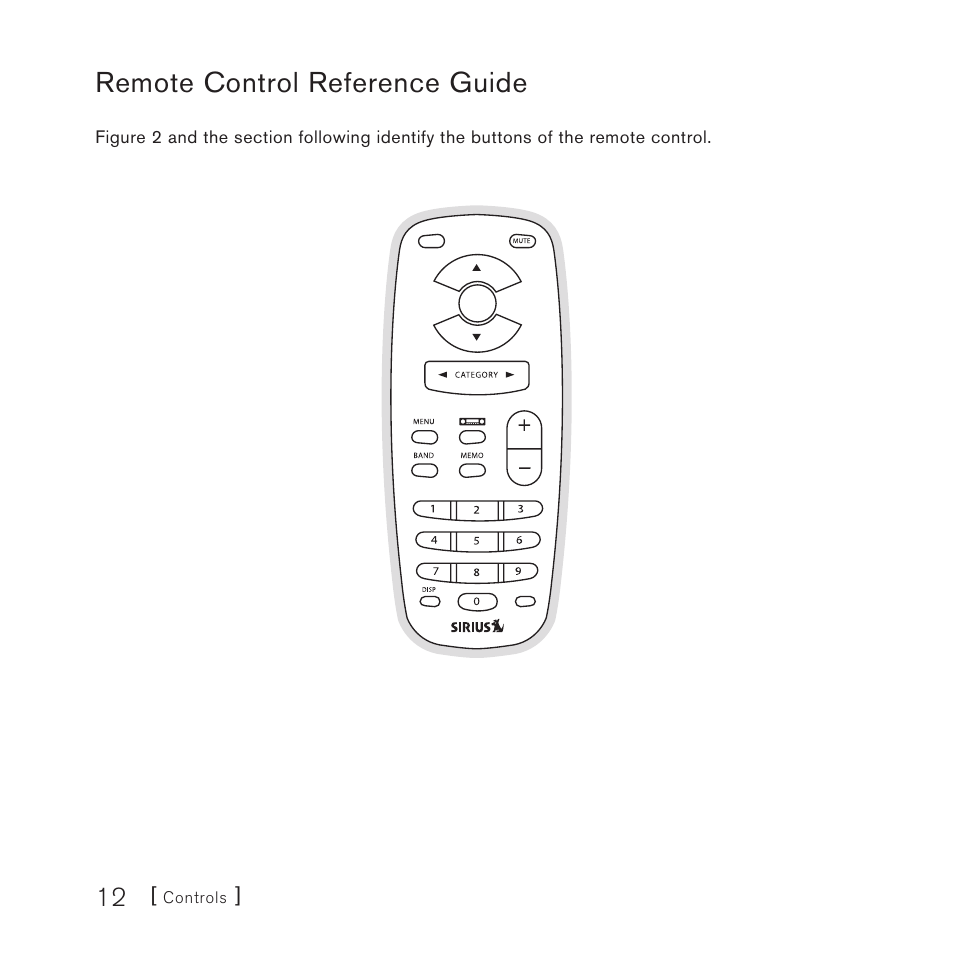 Remote control reference guide | Sirius Satellite Radio SP3 User Manual | Page 14 / 58