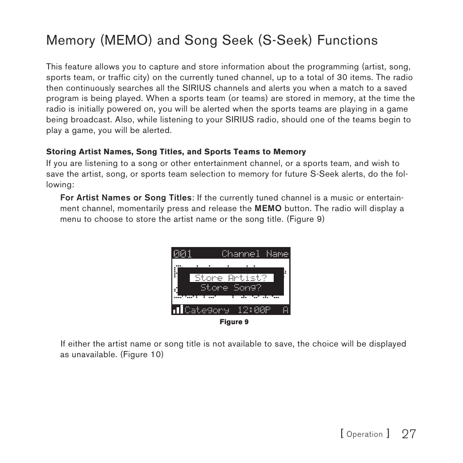 Channel presets (p.tune mode) | Sirius Satellite Radio SP3 User Manual | Page 27 / 58