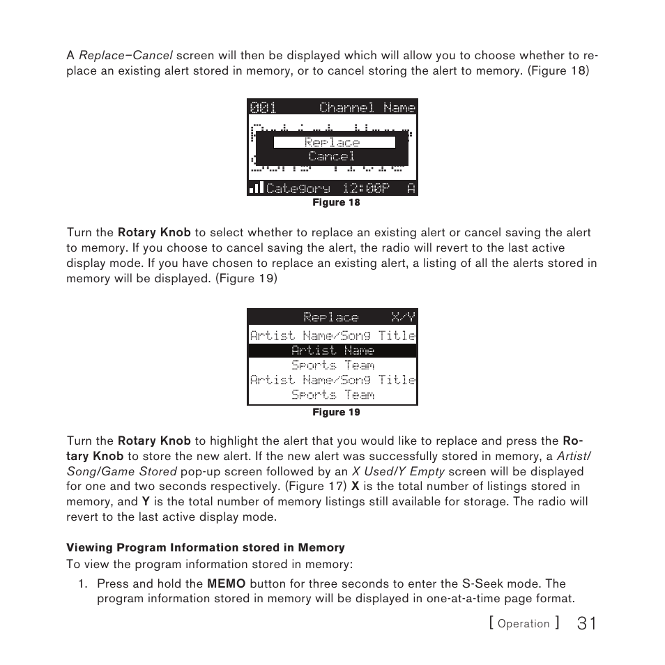 Sirius Satellite Radio SP3 User Manual | Page 31 / 58