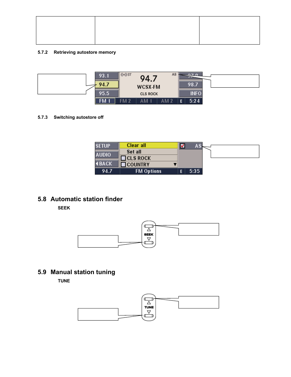 8 automatic station finder, 9 manual station tuning | Sirius Satellite Radio Chrysler Radio Navigation System RB4 User Manual | Page 32 / 86