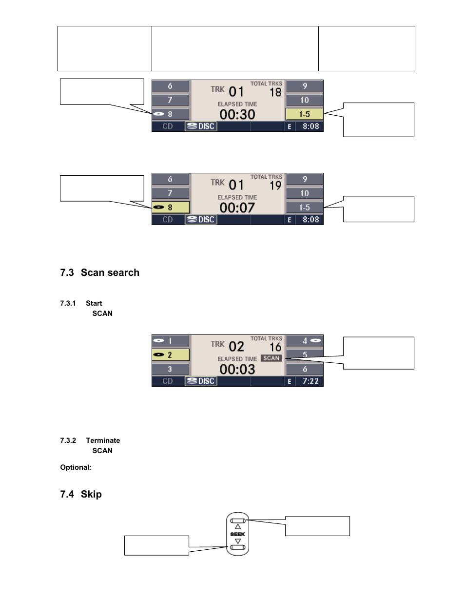 3 scan search, 4 skip | Sirius Satellite Radio Chrysler Radio Navigation System RB4 User Manual | Page 39 / 86