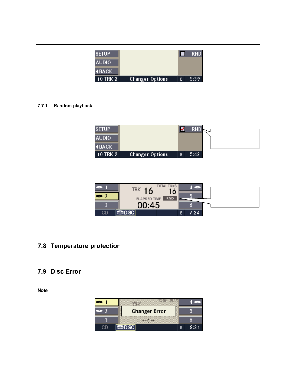 8 temperature protection, 9 disc error | Sirius Satellite Radio Chrysler Radio Navigation System RB4 User Manual | Page 41 / 86