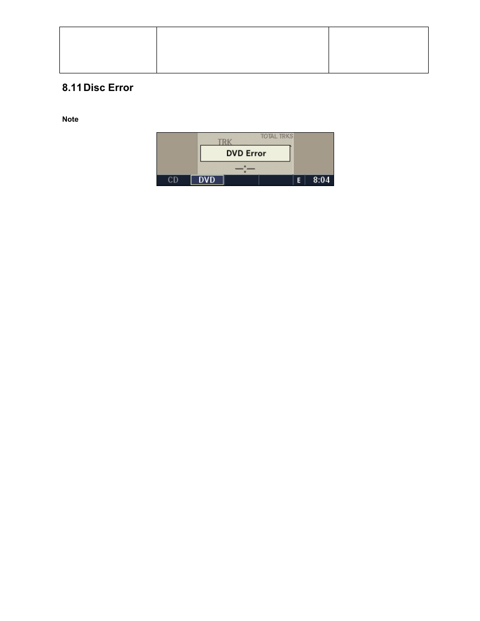 11 disc error | Sirius Satellite Radio Chrysler Radio Navigation System RB4 User Manual | Page 45 / 86