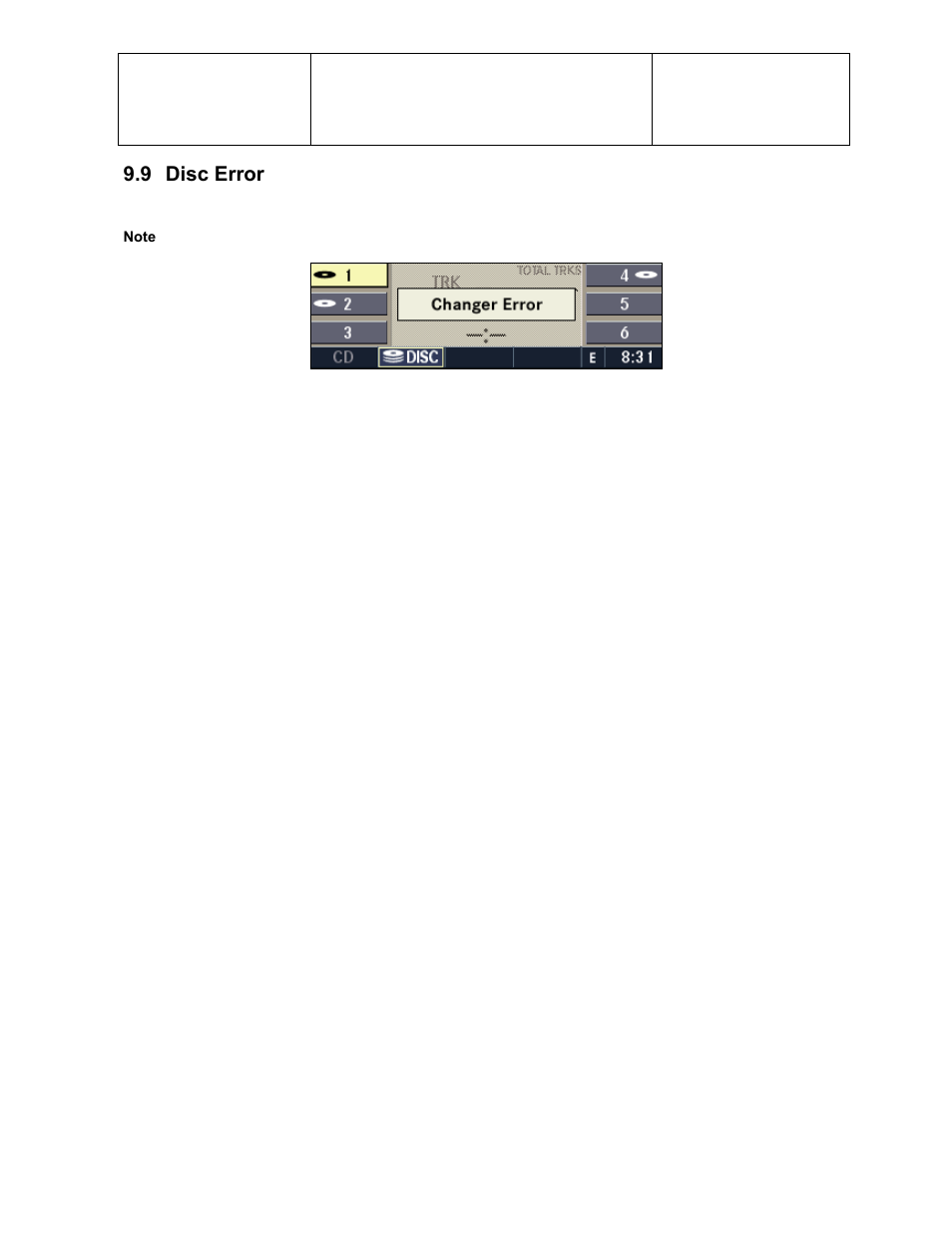 9 disc error | Sirius Satellite Radio Chrysler Radio Navigation System RB4 User Manual | Page 49 / 86