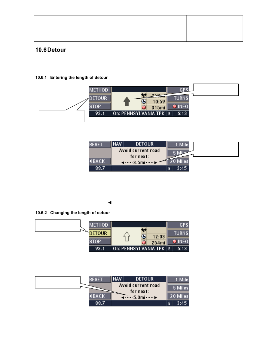 6 detour | Sirius Satellite Radio Chrysler Radio Navigation System RB4 User Manual | Page 68 / 86