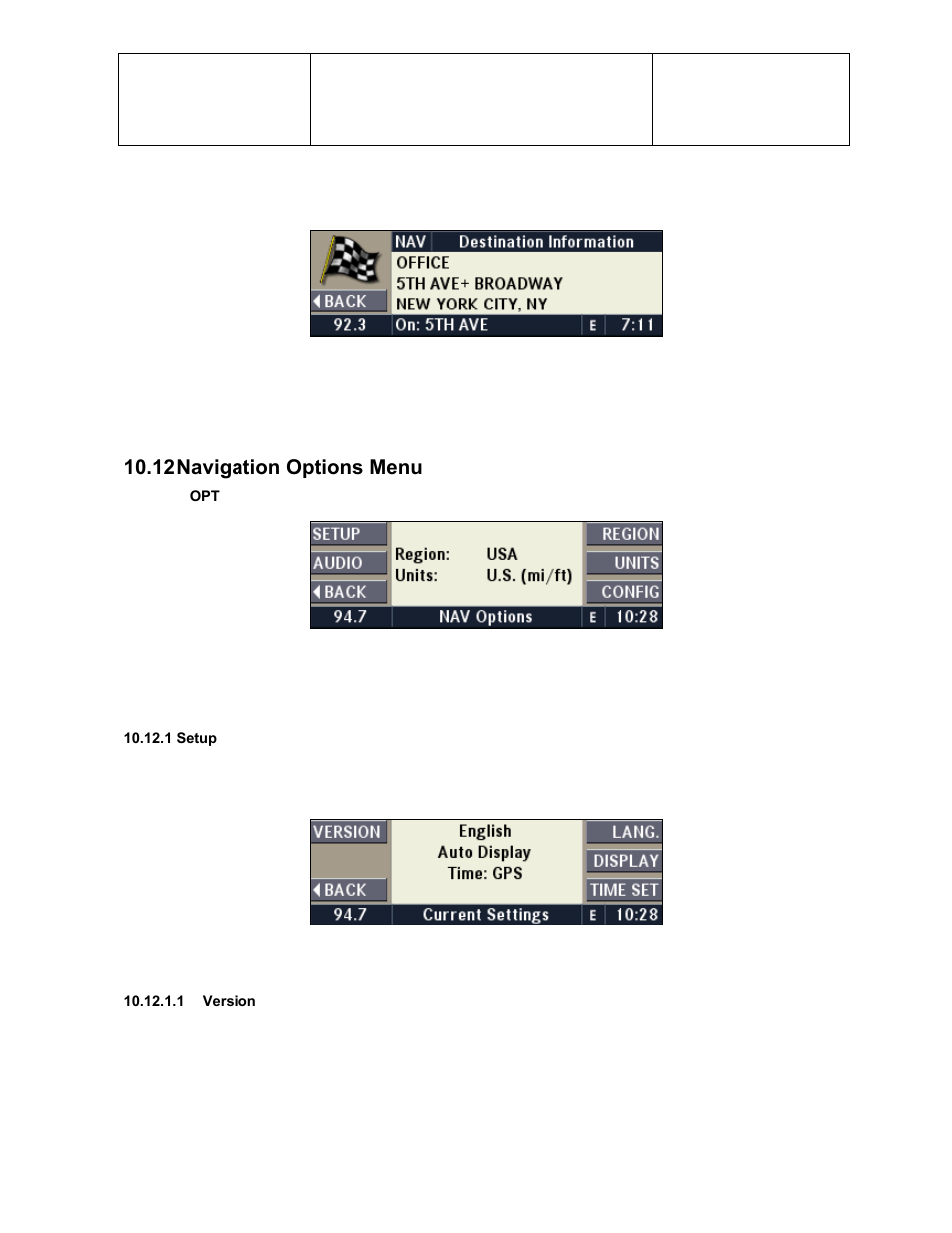 12 navigation options menu | Sirius Satellite Radio Chrysler Radio Navigation System RB4 User Manual | Page 78 / 86