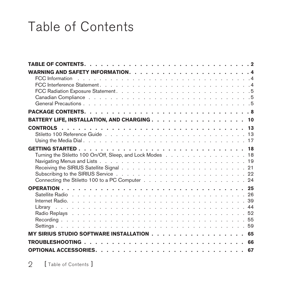 Sirius Satellite Radio SlV1 User Manual | Page 4 / 88