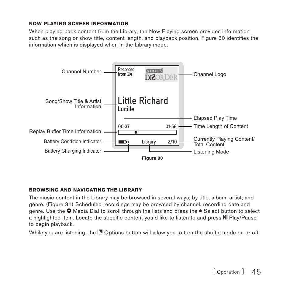 Little richard, Lucille | Sirius Satellite Radio SlV1 User Manual | Page 47 / 88