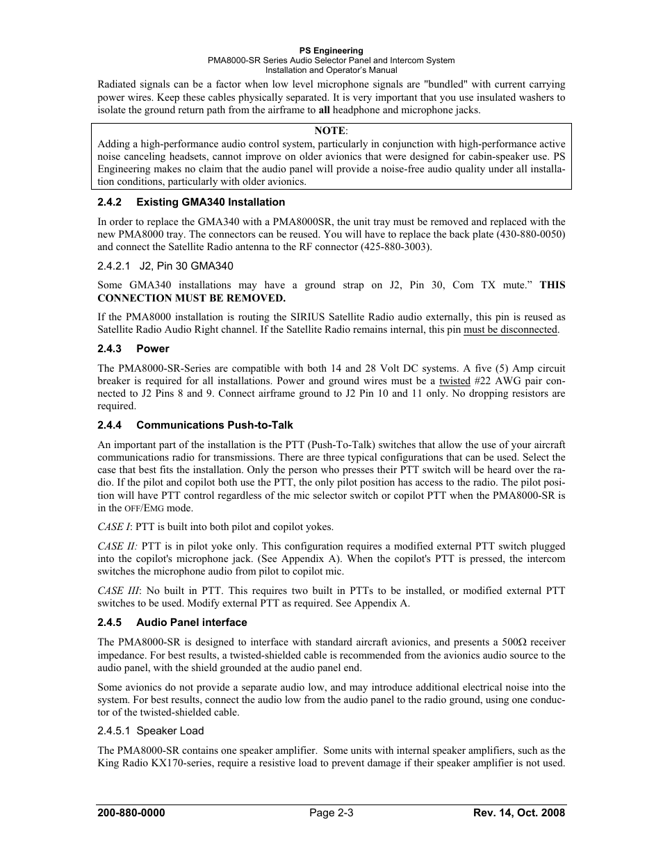 PS Engineering PMA8000-SR with Built-In SIRIUS Satellite Radio User Manual | Page 11 / 39