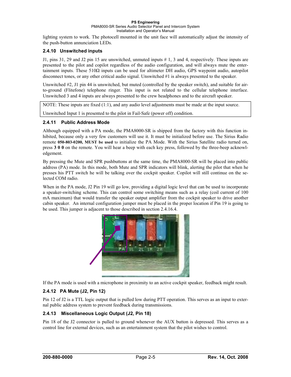 PS Engineering PMA8000-SR with Built-In SIRIUS Satellite Radio User Manual | Page 13 / 39