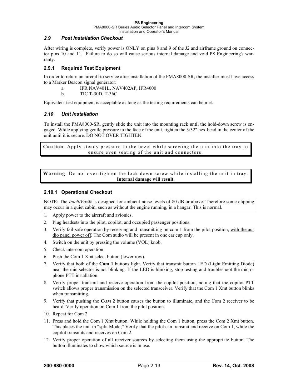 PS Engineering PMA8000-SR with Built-In SIRIUS Satellite Radio User Manual | Page 21 / 39