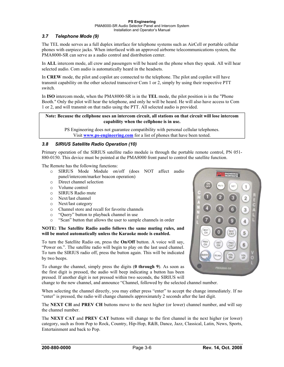 PS Engineering PMA8000-SR with Built-In SIRIUS Satellite Radio User Manual | Page 29 / 39