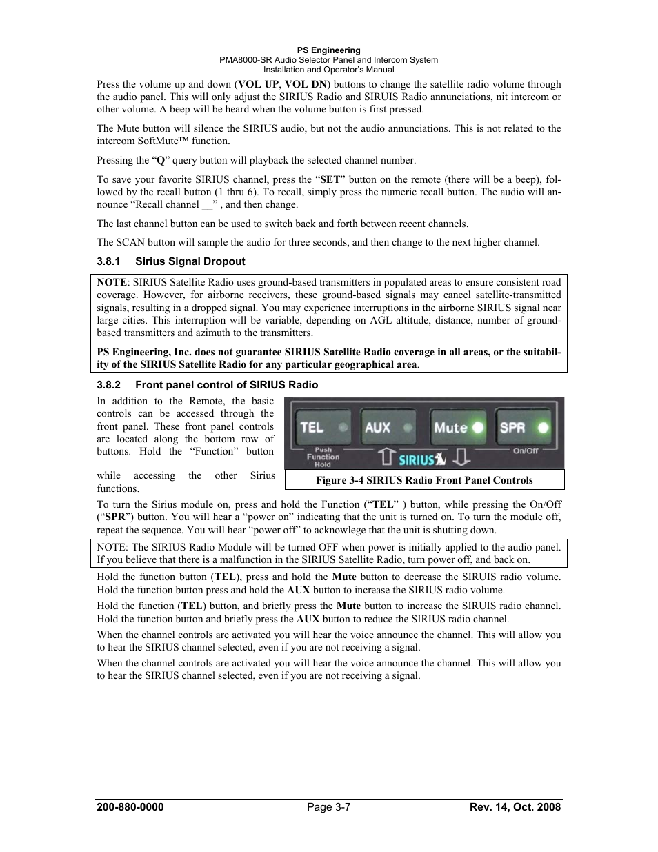 PS Engineering PMA8000-SR with Built-In SIRIUS Satellite Radio User Manual | Page 30 / 39