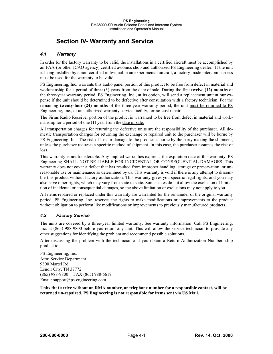 PS Engineering PMA8000-SR with Built-In SIRIUS Satellite Radio User Manual | Page 32 / 39