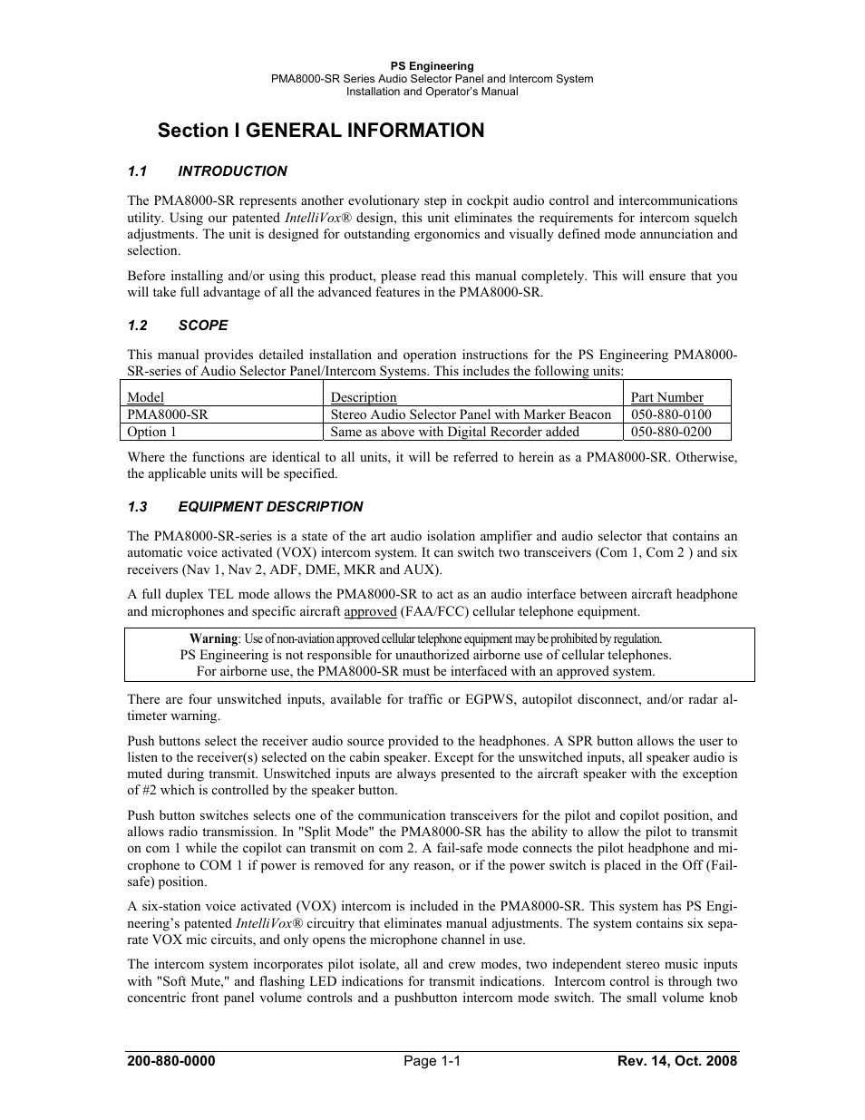 PS Engineering PMA8000-SR with Built-In SIRIUS Satellite Radio User Manual | Page 4 / 39