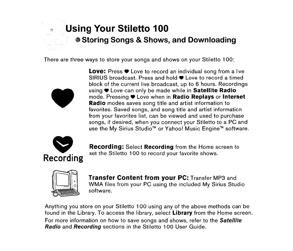 Sirius Satellite Radio SIRIUS STILETTO 100 User Manual | Page 101 / 155