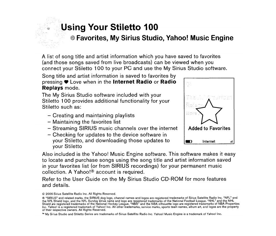 Sirius Satellite Radio SIRIUS STILETTO 100 User Manual | Page 102 / 155