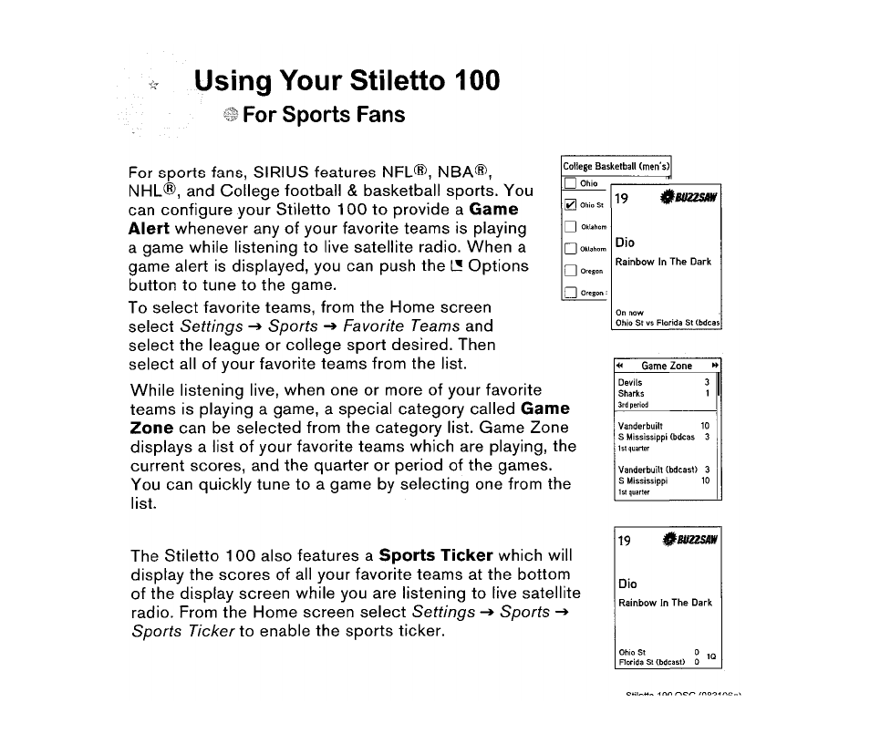 Sirius Satellite Radio SIRIUS STILETTO 100 User Manual | Page 103 / 155