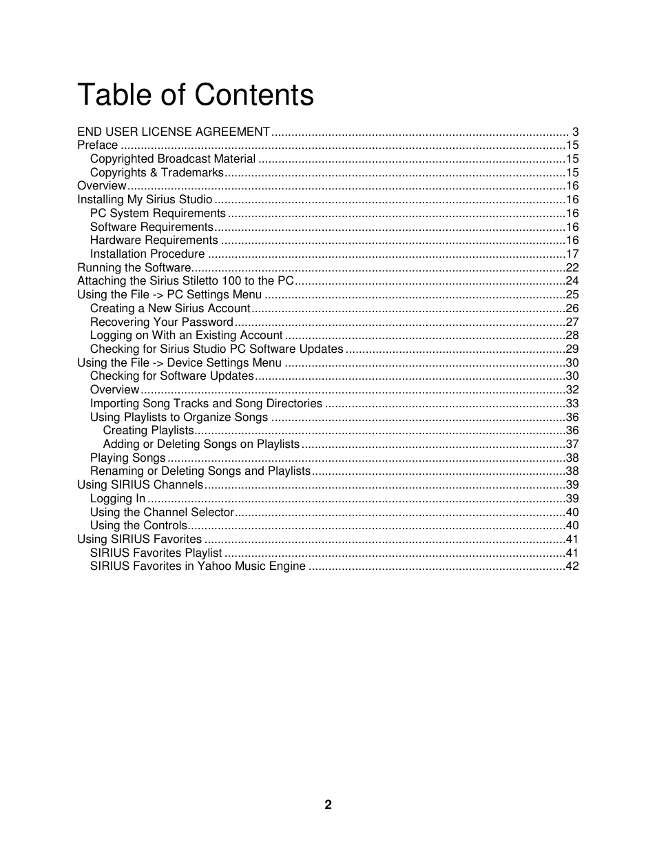 Sirius Satellite Radio SIRIUS STILETTO 100 User Manual | Page 109 / 155