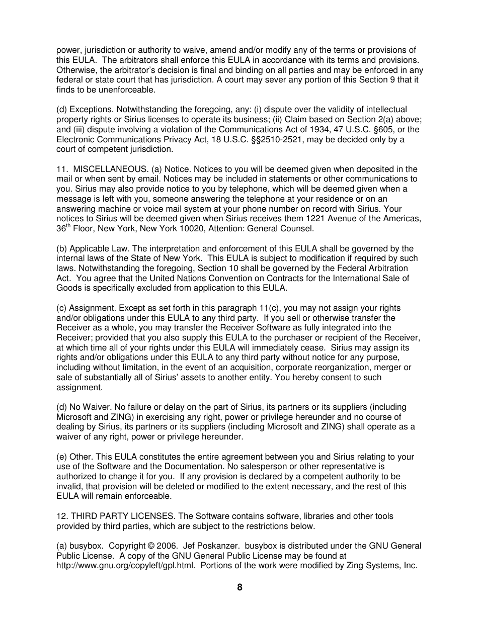 Sirius Satellite Radio SIRIUS STILETTO 100 User Manual | Page 115 / 155