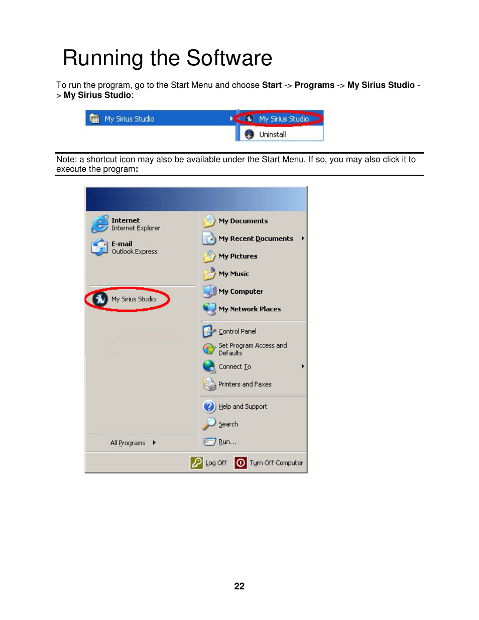 Running the software | Sirius Satellite Radio SIRIUS STILETTO 100 User Manual | Page 129 / 155