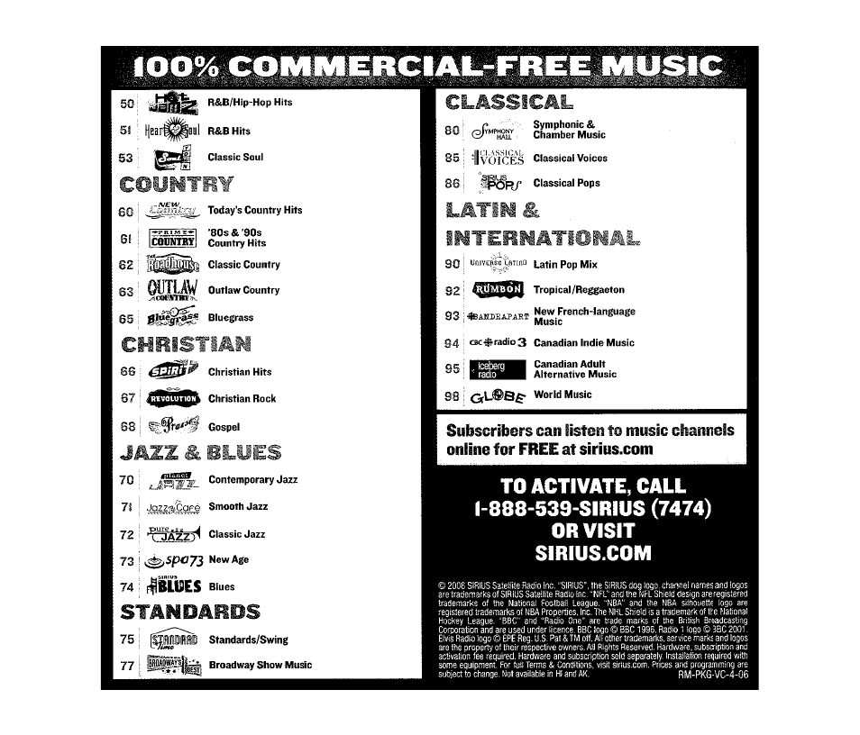 Sirius Satellite Radio SIRIUS STILETTO 100 User Manual | Page 152 / 155