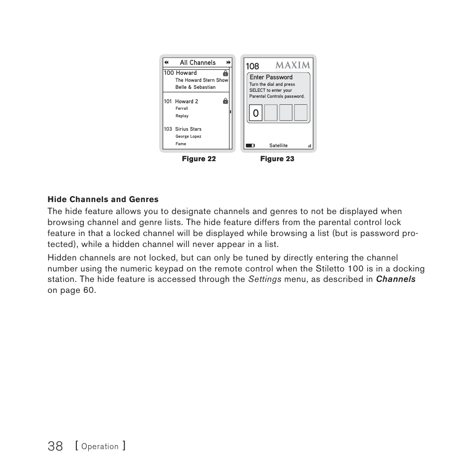 Sirius Satellite Radio SIRIUS STILETTO 100 User Manual | Page 38 / 155